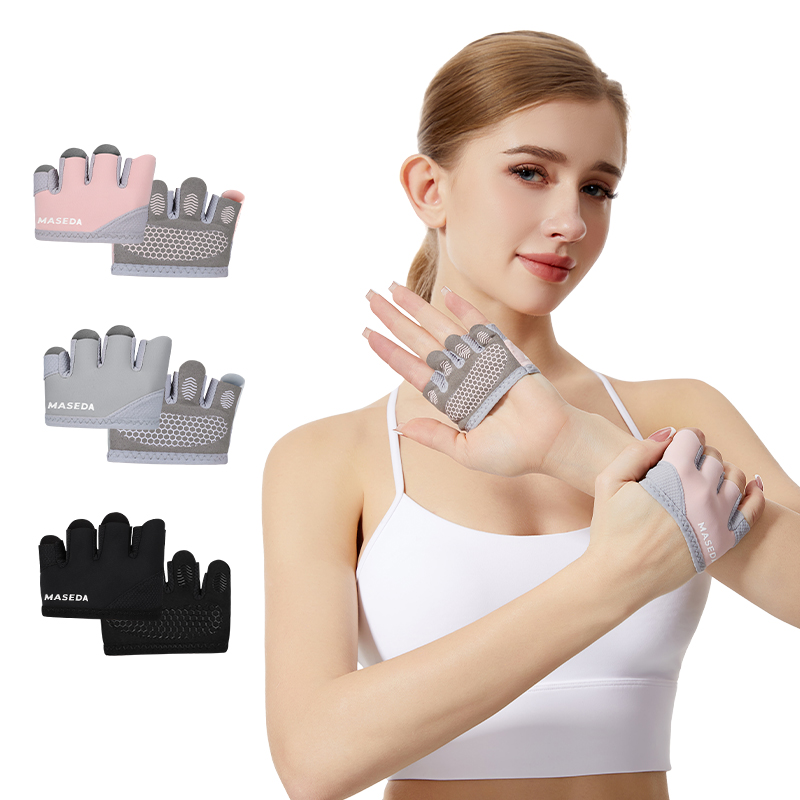 Pilates Is Yoga - Pair of Fitness Fingerless Gloves: Anti-Blister
