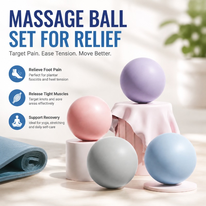 Pilates Yoga Roller - Silicone Fitness Fascia Ball Solid Massage