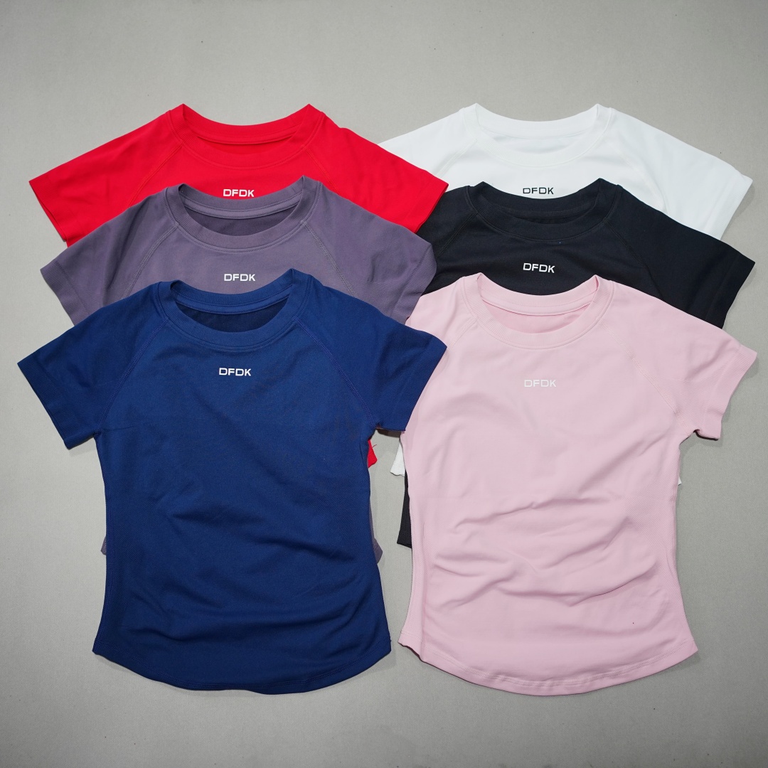 Pilates Yoga Top - DFDK Women Elastic Slim Short Sleeve