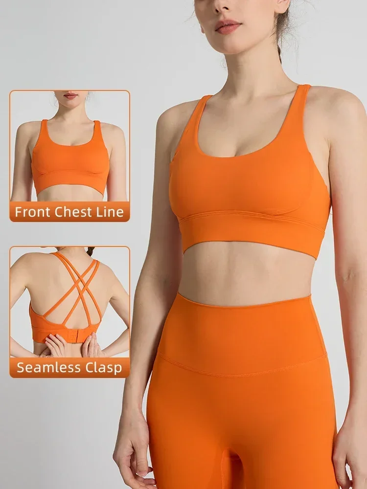 Pilates Yoga Top - Solid Color Women's Sports Bra Sexy