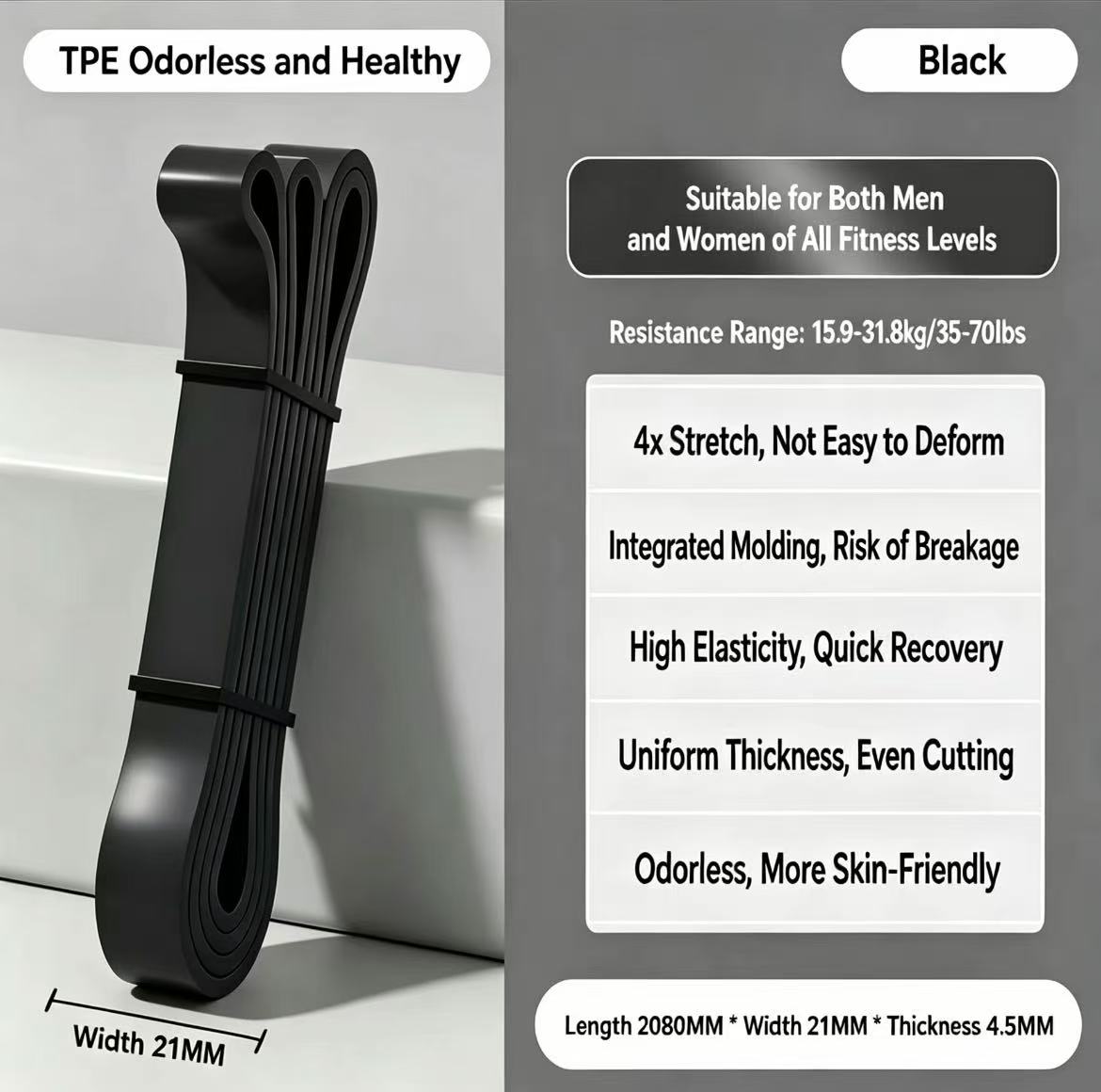 TPE Resistance Bands 6 Levels  - Pilates Yoga Difference 评论和价格