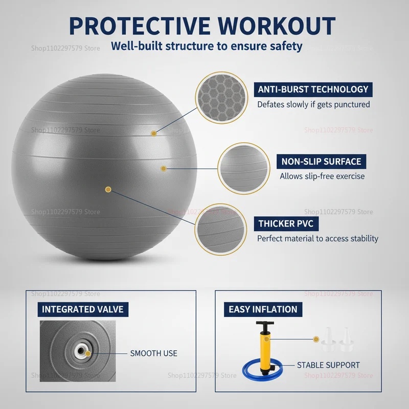 Anti-Burst Yoga Ball with Pump - Pilates Ball Mini 评论和价格