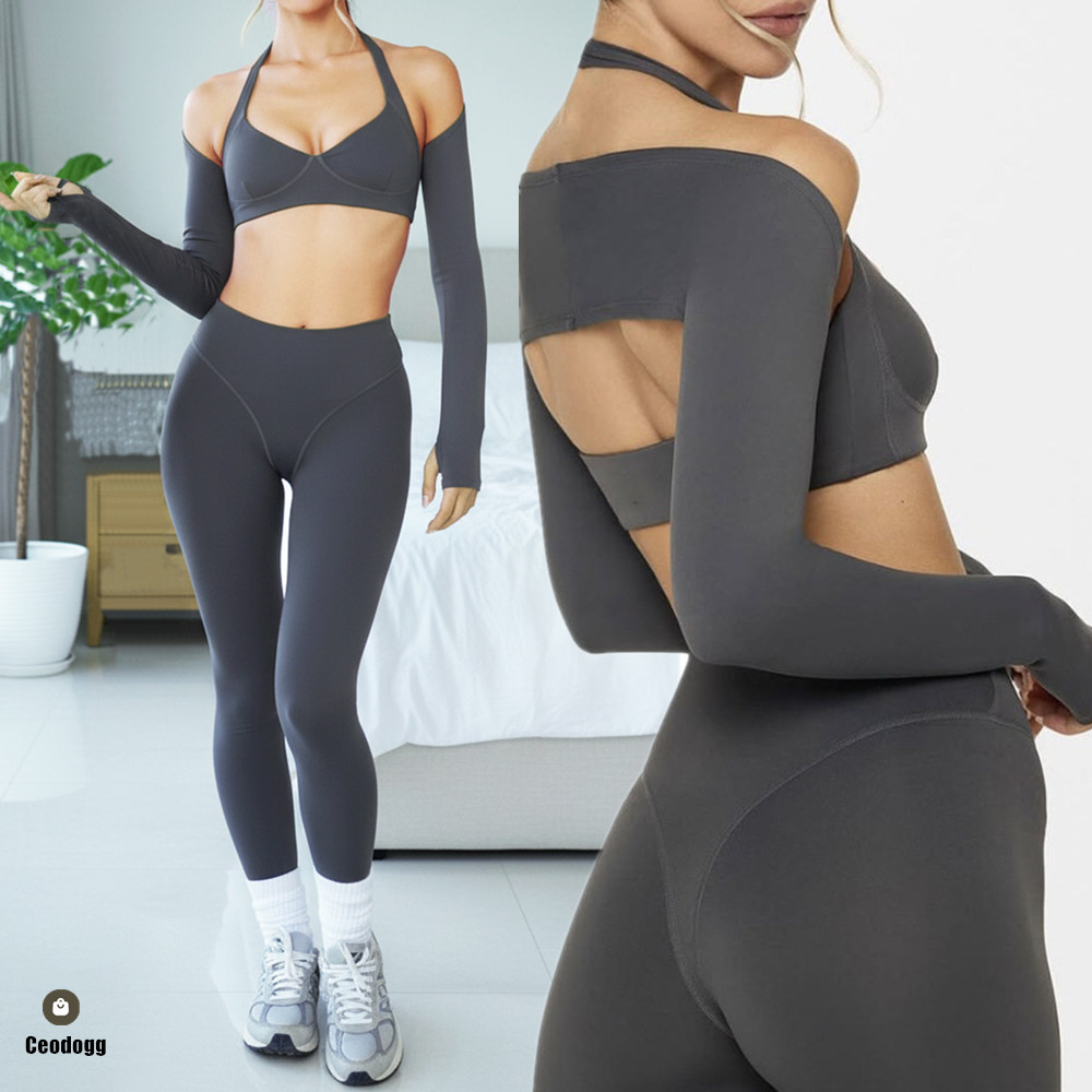 2/3PCS Nude Gym Yoga Set Women - Pilates Yoga Leggings 评论和价格