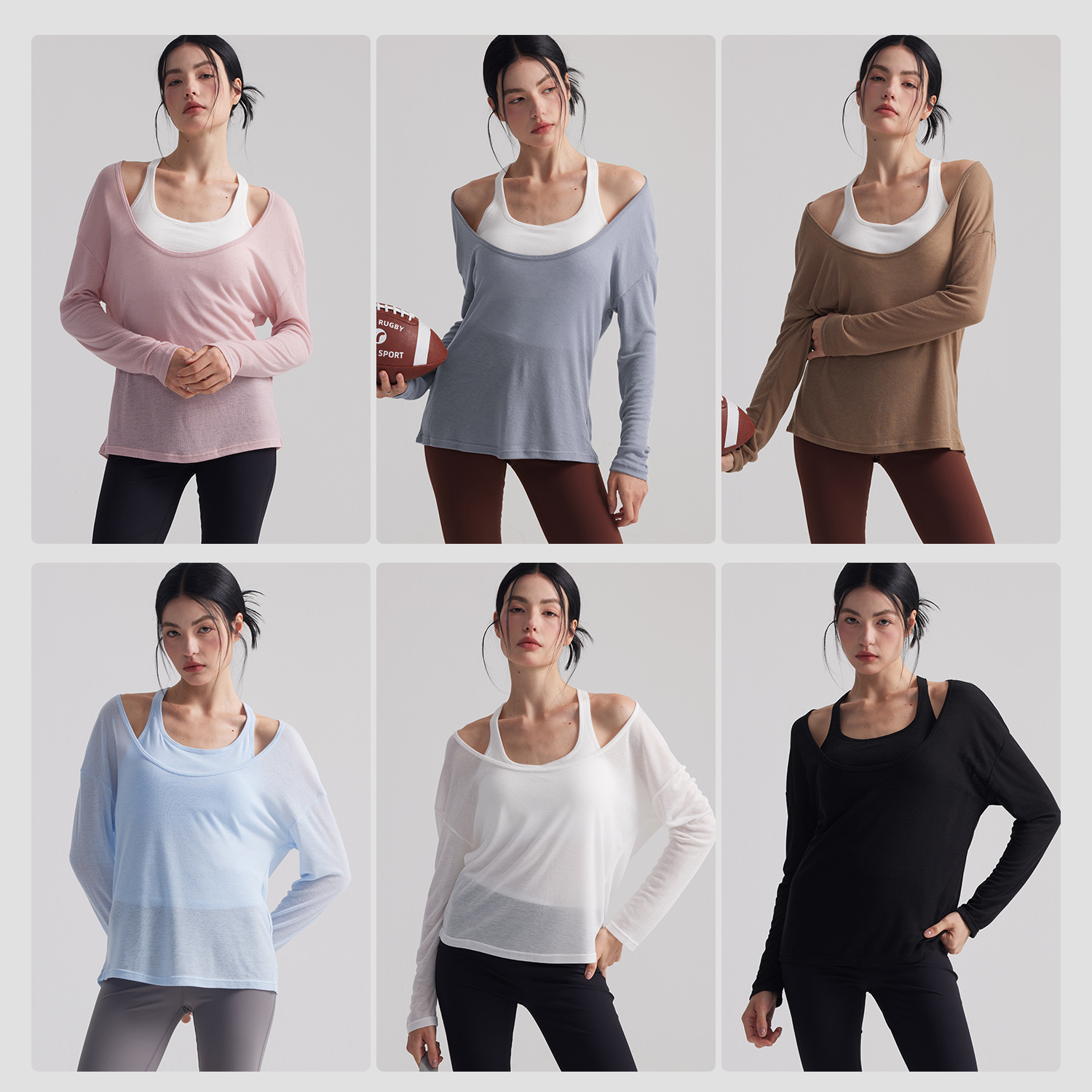 Women Loose Semi Sheer Long Sl - Pilates Yoga Top 评论和价格