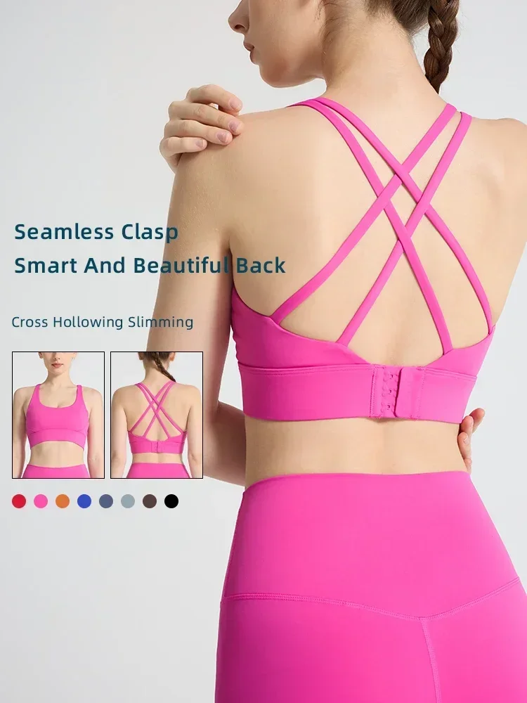 Solid Color Women's Sports Bra - Pilates Yoga Top 评论和价格