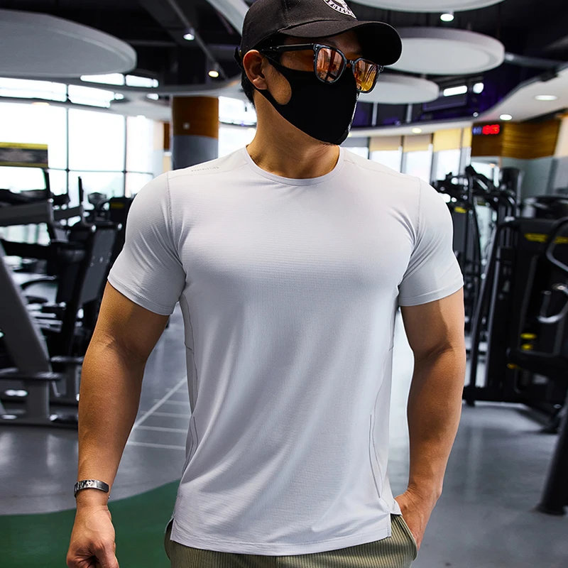 Men Sports T-shirt Dry Fit Sho - Pilates Yoga Top 评论和价格